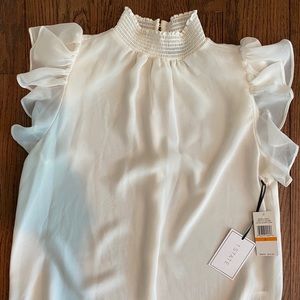 1. State Women’s Off White Short Sleeve Blouse